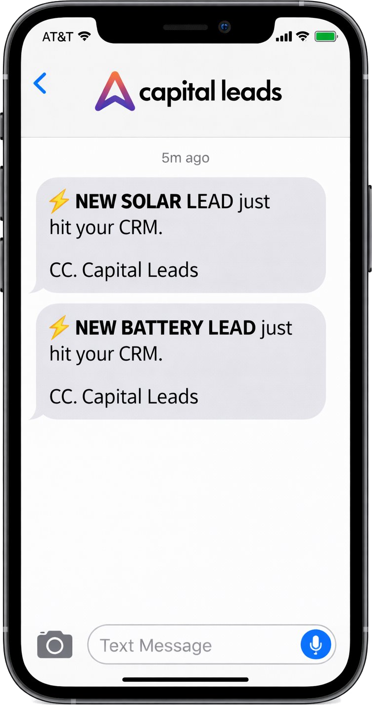 Capital Leads SMS notification